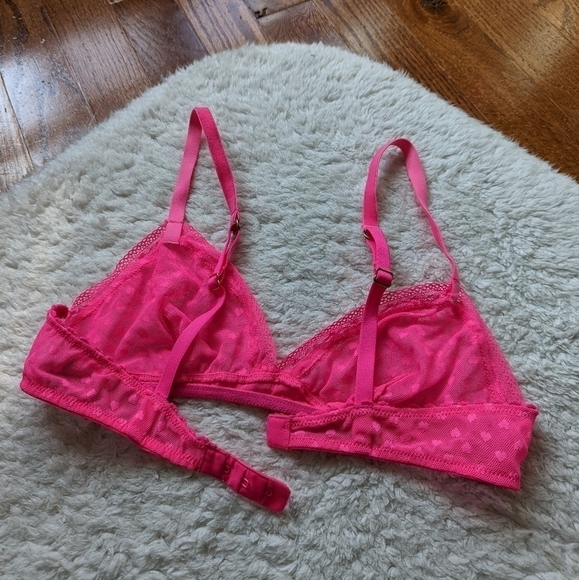 Juicy COUTURE hot pink mesh lace hearts bra small xs - Picture 5 of 7